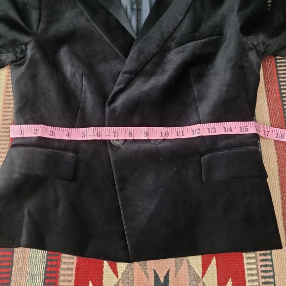 Diesel‎ Black Gold Black Double Breasted  Velvet Blazer Sz M Italy Goth Vampire - Picture 6 of 7